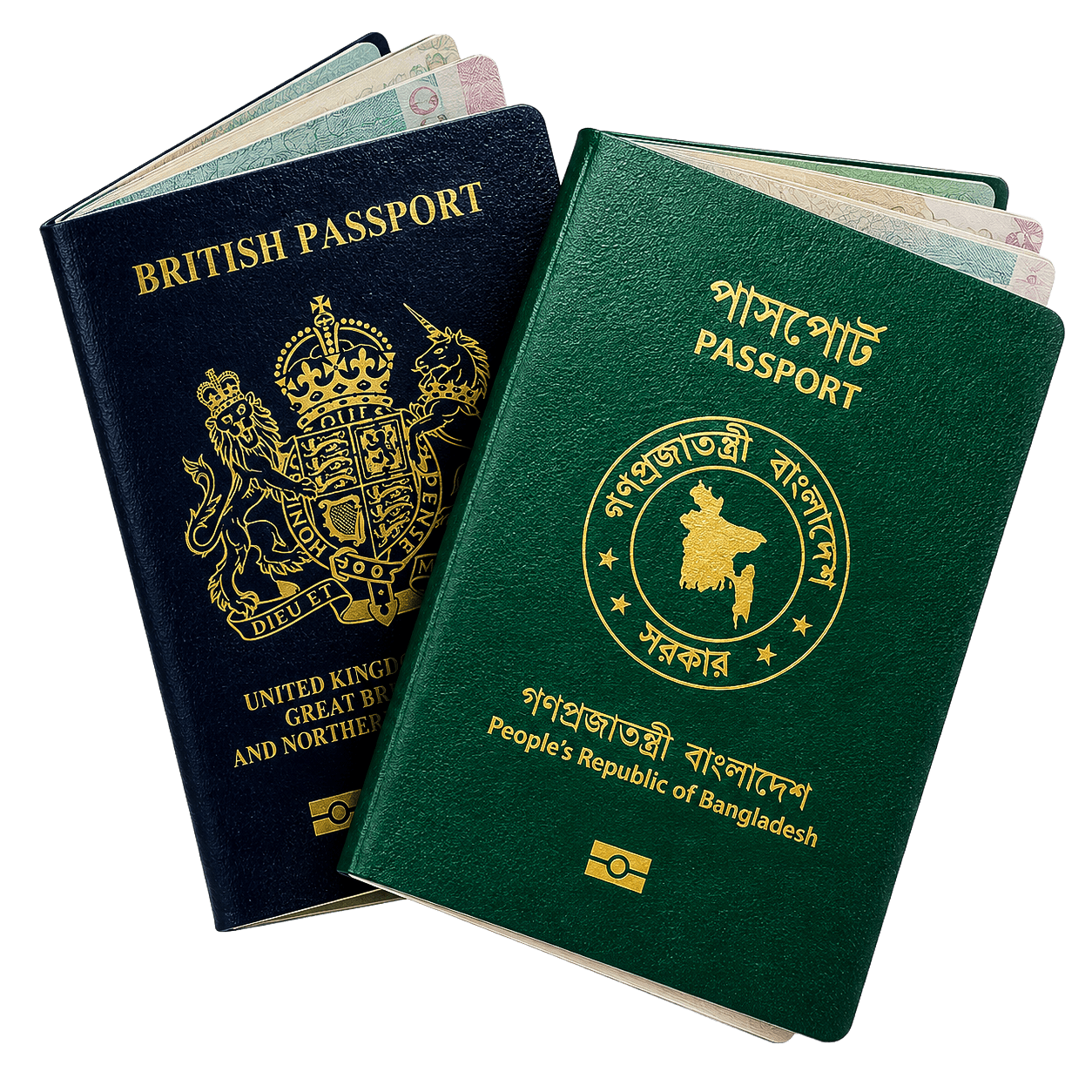 British and Bangladeshi passports