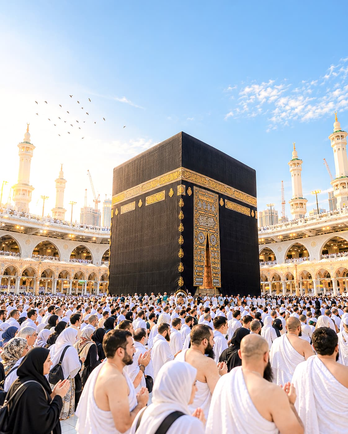 Pilgrims gathered around the Kaaba